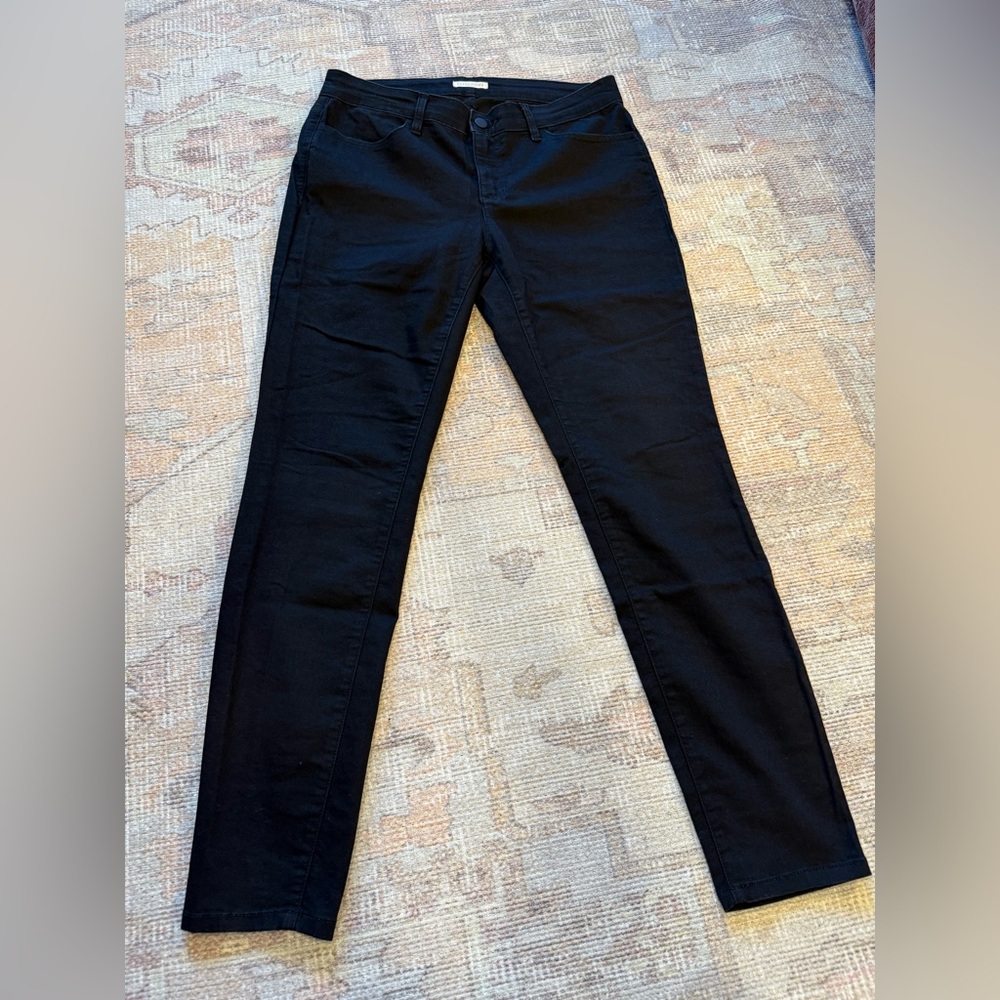 Eileen Fisher Size 10P Black Straight-Leg Pants